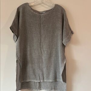 Tempo Paris - Charcoal‎ Tunic Blouse, s/m, linen